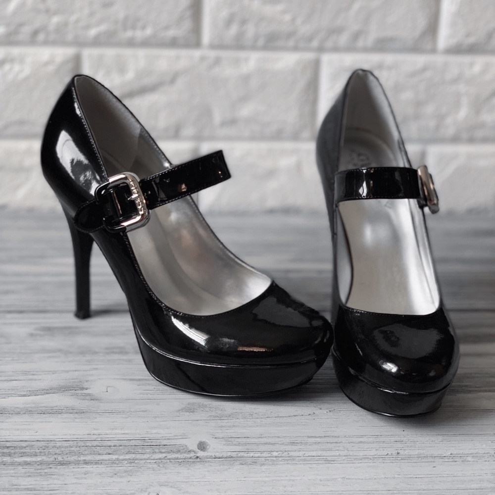 Guess Black Patent Leather Mary Janes